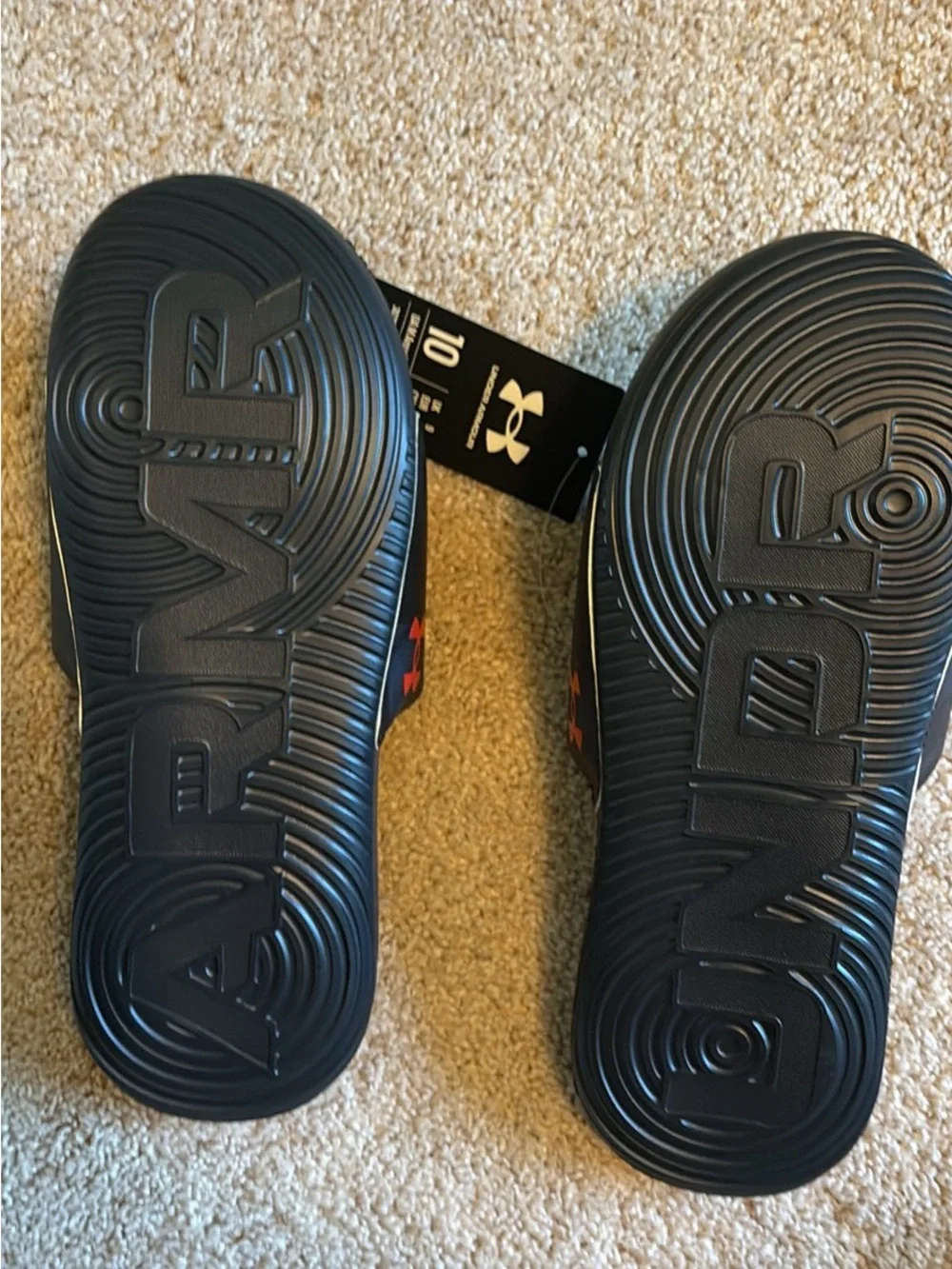 Under Armour Black Red Maryland Terrapins Slide Sandals Size 10